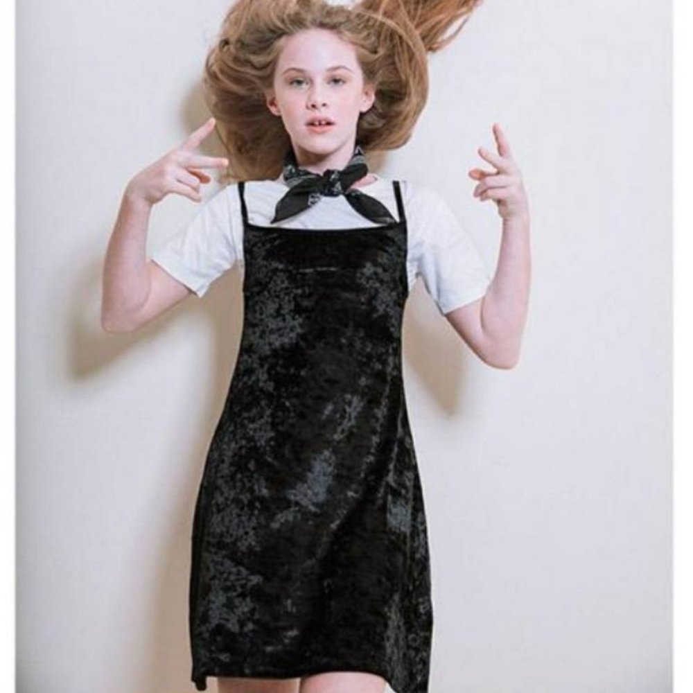 Little Eleven Paris Crushed Velvet Dress